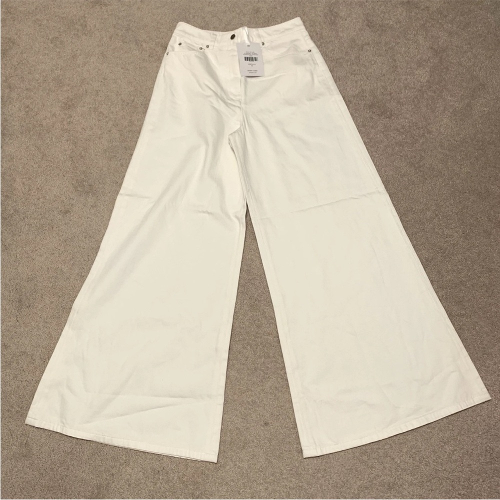 Ronny Kobo 70s Flare Wide Leg Stone Wash White Jeans Women’s Size 29 NEW